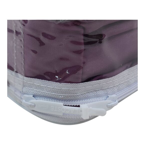 Lacoste Queen Percale Solid Sheet Set Plum 100% Cotton Light Weight Elegant - Picture 5 of 8